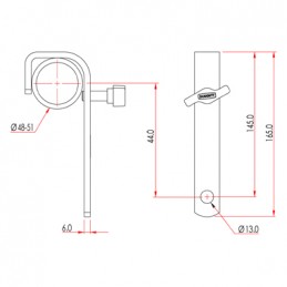 50mm Straight Hook Clamp, 40kg | noir