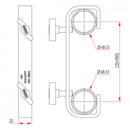 Double Ended Hook Clamp - 225mm ctrs, 40kg | galvanisé