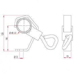 Universal Hook Clamp, 40kg | schwarz