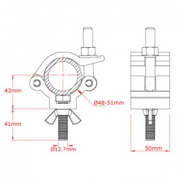 Lightweight Hook Clamp, 500kg | aluminium poli