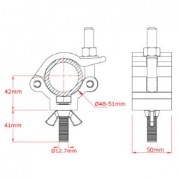 Lightweight Hook Clamp, 500kg | aluminium poliert