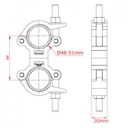 Slimline Lightweight Swivel Coupler, 300kg | noir