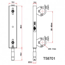 Fixed Ladder Truss Adapter 200mm-400mm | schwarz