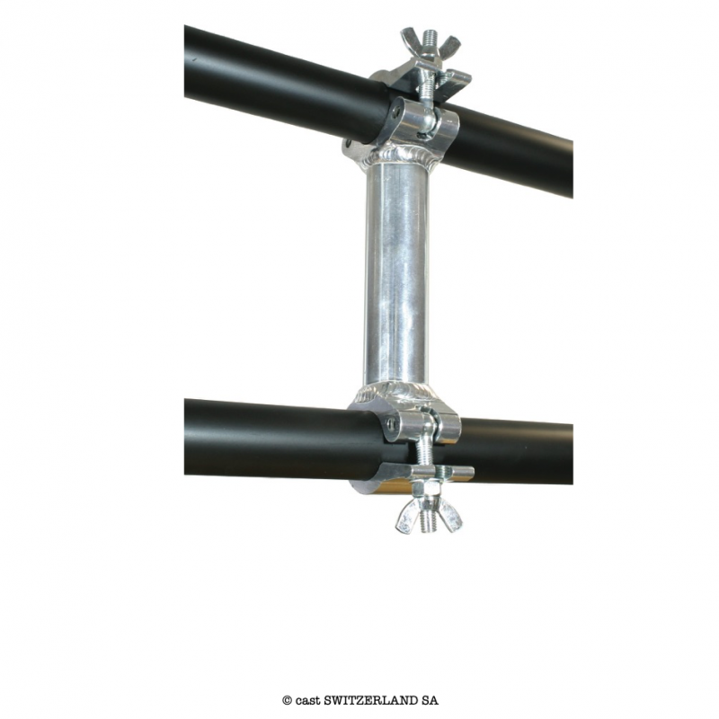 Parallel Pipe to Pipe Coupler - 250mm, 200kg | aluminium poliert