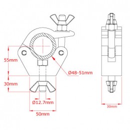 Slimline Hook Clamp, 750kg | aluminium poliert