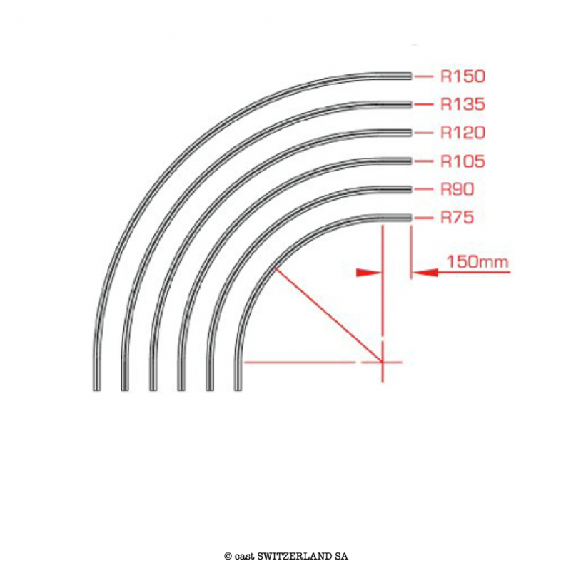 Studio Rail 80 Curve 90° R105 | Aluminium roh