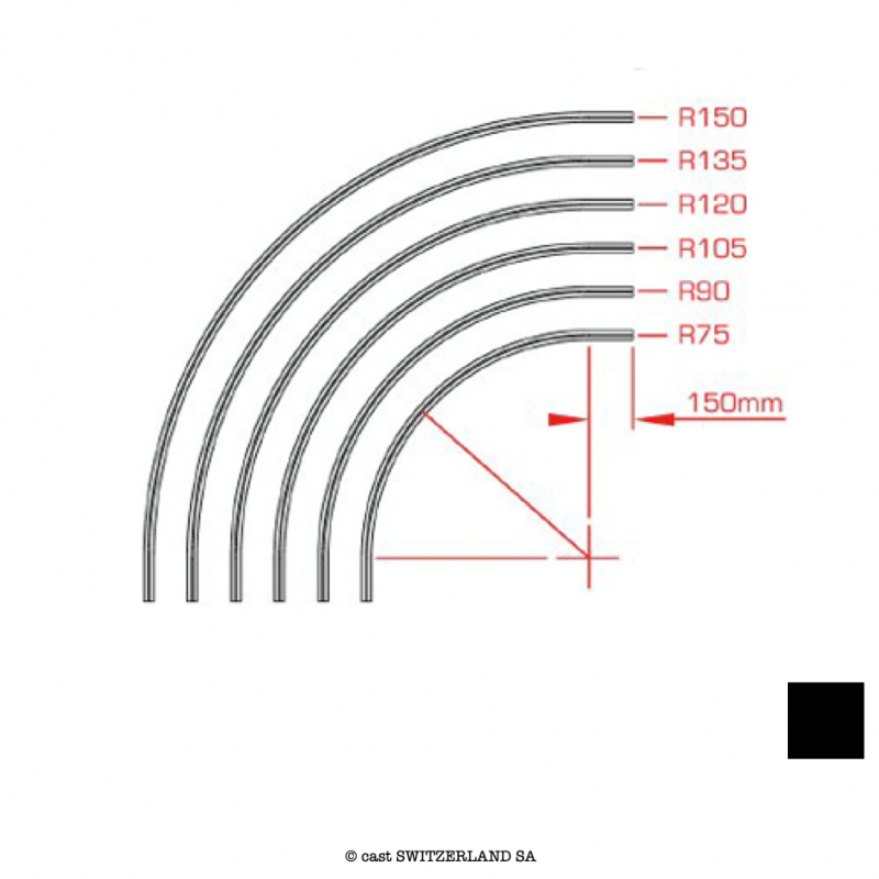 Studio Rail 60 Curve 90° R105 | schwarz