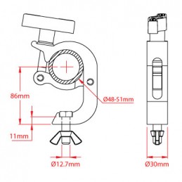 Trigger Clamp avec Fixing Kit, 100kg | aluminium poli