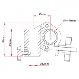 TV Doughty Clamp, 250kg | 5:1 | aluminium poli | UE 32