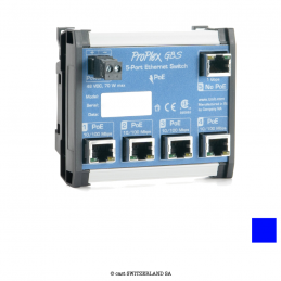 GBS 5-Port PoE Switch DIN Rail | blau