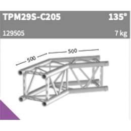 TPM29S-C205 Ecke 2-Weg 135° | silber, 50cm