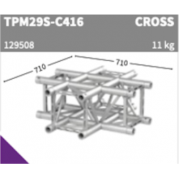 TPM29S-C416 Coin 4-voies CROSS | argent, 71cm