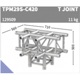 TPM29S-C420 Ecke 4-Weg T-JOINT + Leg | silber, 71cm