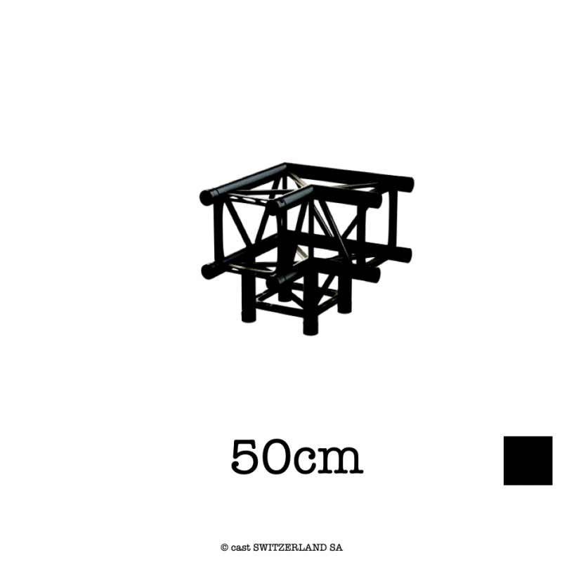 TPM29S-C312 Coin 3-voies 90° + Leg | noir, 50cm