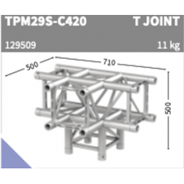 TPM29S-C420 Coin 4-voies T-JOINT + Leg | noir, 71cm