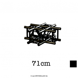 TPM29S-C416 Coin 4-voies CROSS | noir satiné gloss, 71cm