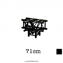 TPM29S-C420 Coin 4-voies T-JOINT + Leg | noir satiné gloss, 71cm