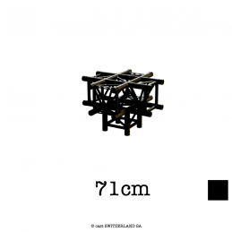TPM29S-C524 Ecke 5-Weg CROSS + Leg | schwarz gloss, 71cm