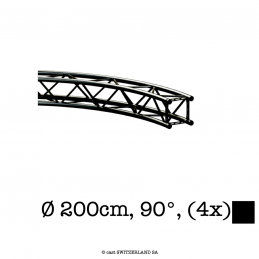 TPM29S-Circle, Ø 200cm | Segment 90° (4x) | schwarz