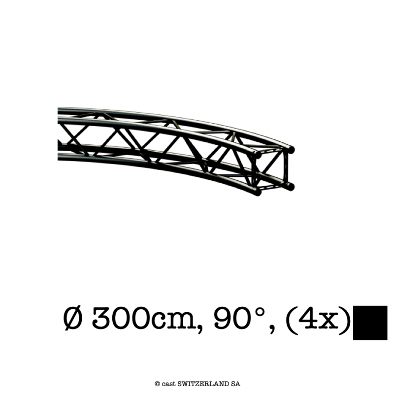 TPM29S-Circle, Ø 300cm | Segment 90° (4x) | noir satiné gloss