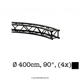 TPM29S-Circle, Ø 400cm | Segment 90° (4x) | noir satiné gloss