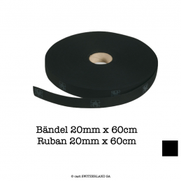 LACETTE Ruban 20mm x 60cm, 10kg | noir