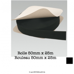 BANDE AGRIPANTE (femelle) standard Rouleau 50mm x 25m | noir