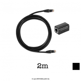 ETHERNETCABLE & RJ45 SPOOKIE, 2m | schwarz | VE 1