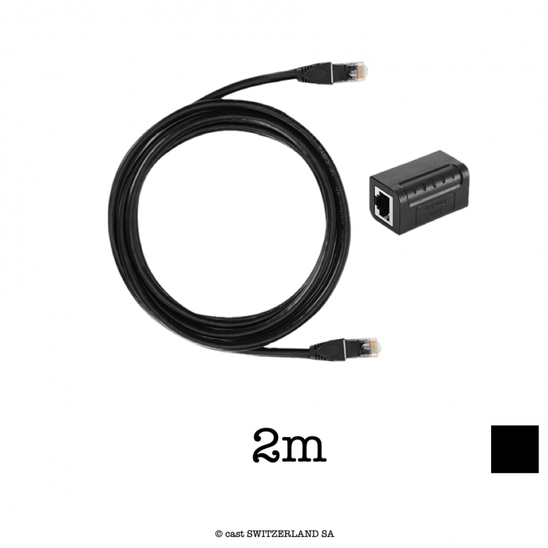 ETHERNETCABLE & RJ45 SPOOKIE, 2m | schwarz | VE 1