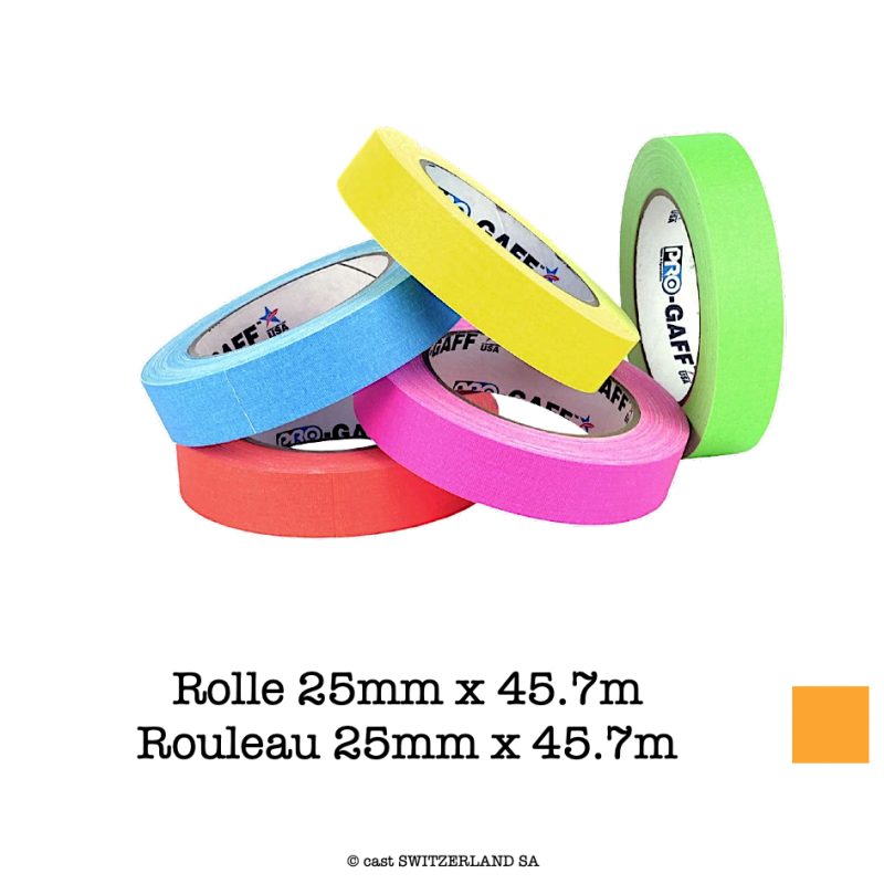 PRO-GAFF Rolle 25mm x 45.7m | fluor. orange