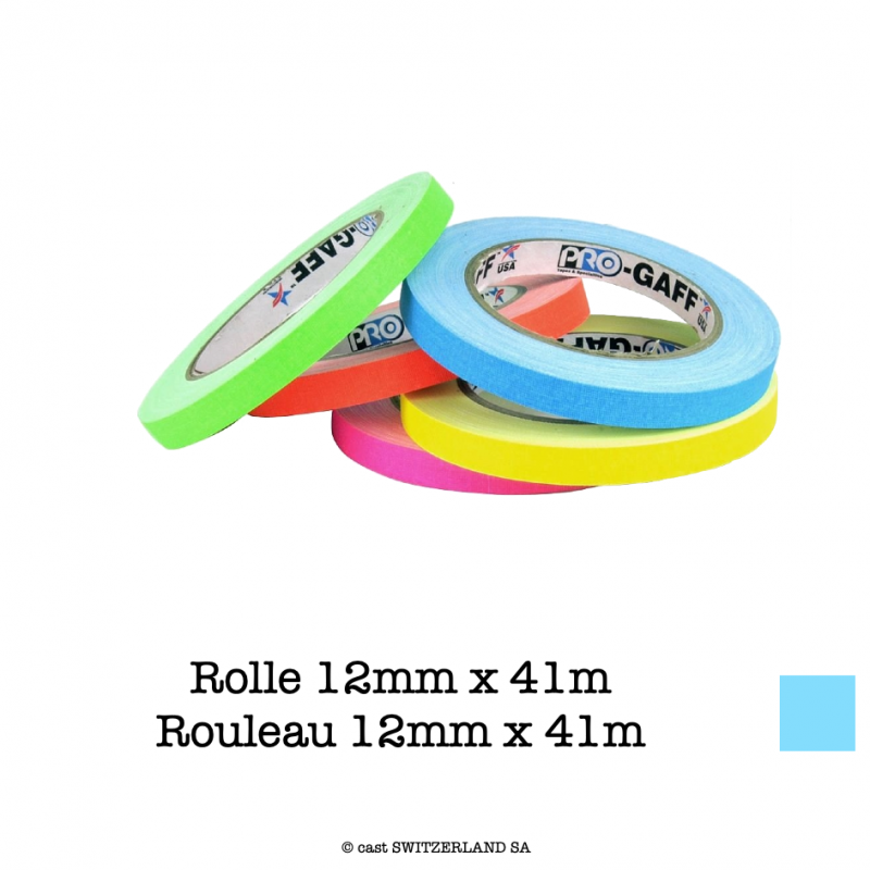 PRO-GAFF Rolle 12mm x 41m | fluor. blau