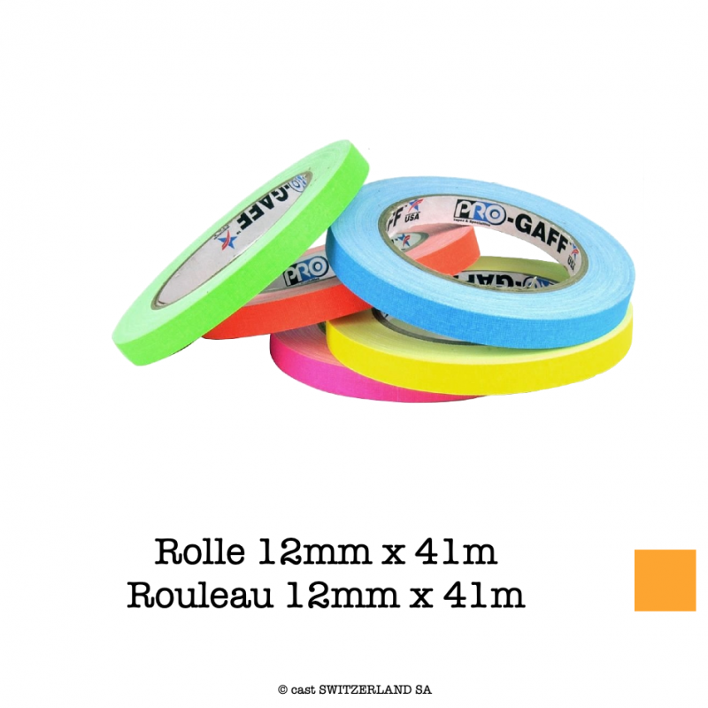 PRO-GAFF Rolle 12mm x 41m | fluor. orange