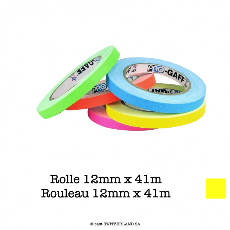 PRO-GAFF Rouleau 12mm x 41m | fluor. jaune