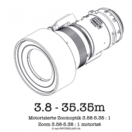 Zoom-Linse 3.58-5.38 : 1 für E-Vision, 3.8 - 35.35m