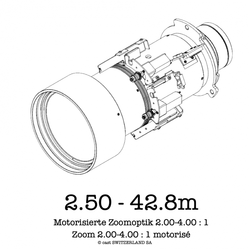 Zoom-Linse 2.00-4.00 : 1 für M-Vision, 2.50 - 42.8m