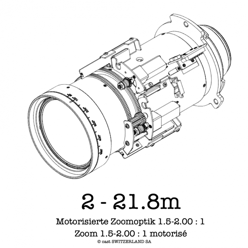 Lentille zoom 1.5-2.00 : 1 for M-Vision, 2 - 21.8m