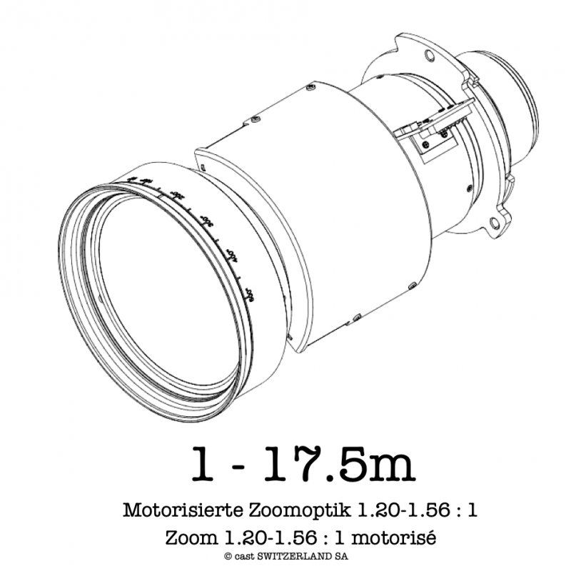 Lentille zoom 1.20-1.56 : 1 for M-Vision, 1 - 17.5m