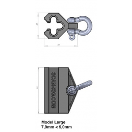 TOURSLIDER 7.9-9.0mm Taille L, 10kg | noir Polyoxyméthylène (POM)