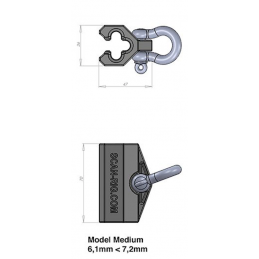 TOURSLIDER 6.1-7.2mm Taille M, 10kg | noir Polyoxyméthylène (POM)