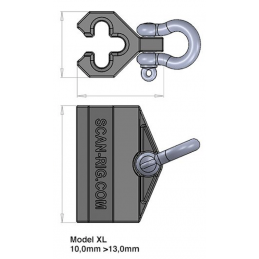 TOURSLIDER 10.0-13.0mm Grösse XL, 10kg | schwarz Polyoxymethylen (POM)