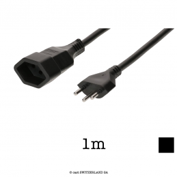 Kabel T12 » T13 | H05VV-F 3G1.5, 1m | schwarz