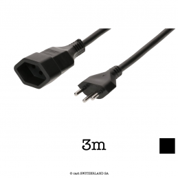 Kabel T12 » T13 | H05VV-F 3G1.5, 3m | schwarz