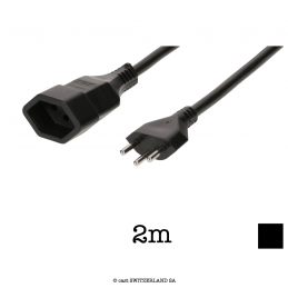 Kabel T12 » T13 | H05VV-F 3G1.5, 2m | schwarz