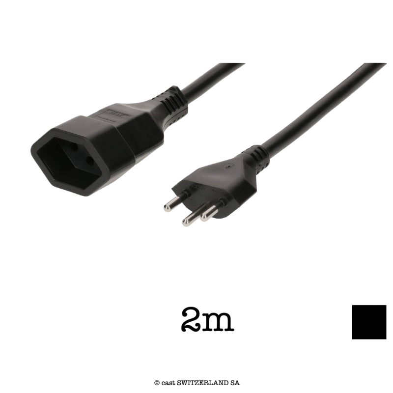 Kabel T12 » T13 | H05VV-F 3G1.5, 2m | schwarz