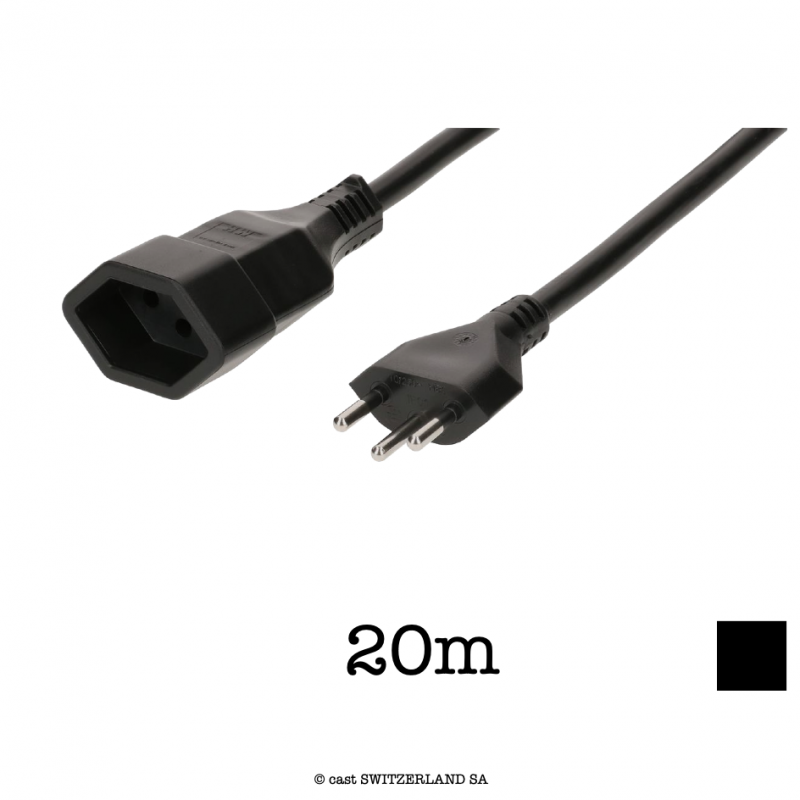 Kabel T12 » T13 | H05VV-F 3G1.5, 20m | schwarz