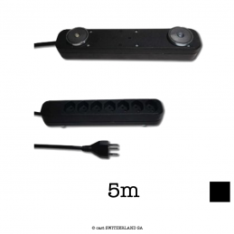 Steckdosenleiste Swiss Line T12 » 7x T13 Magnet | H05VV-F 3G1, 5m | schwarz