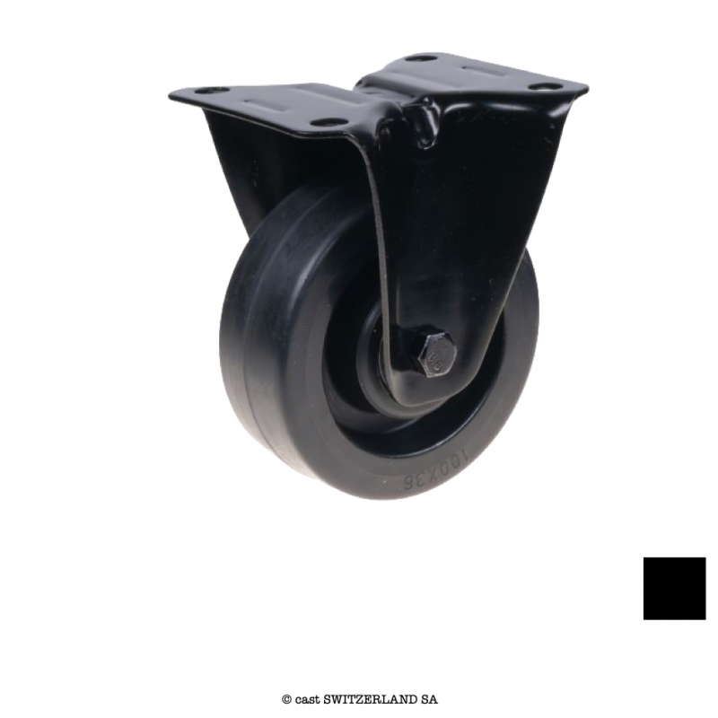 BLACKWHEEL Rouleau fixe sans frein 4800-B, 100-35, BH 125, 160kg | noir