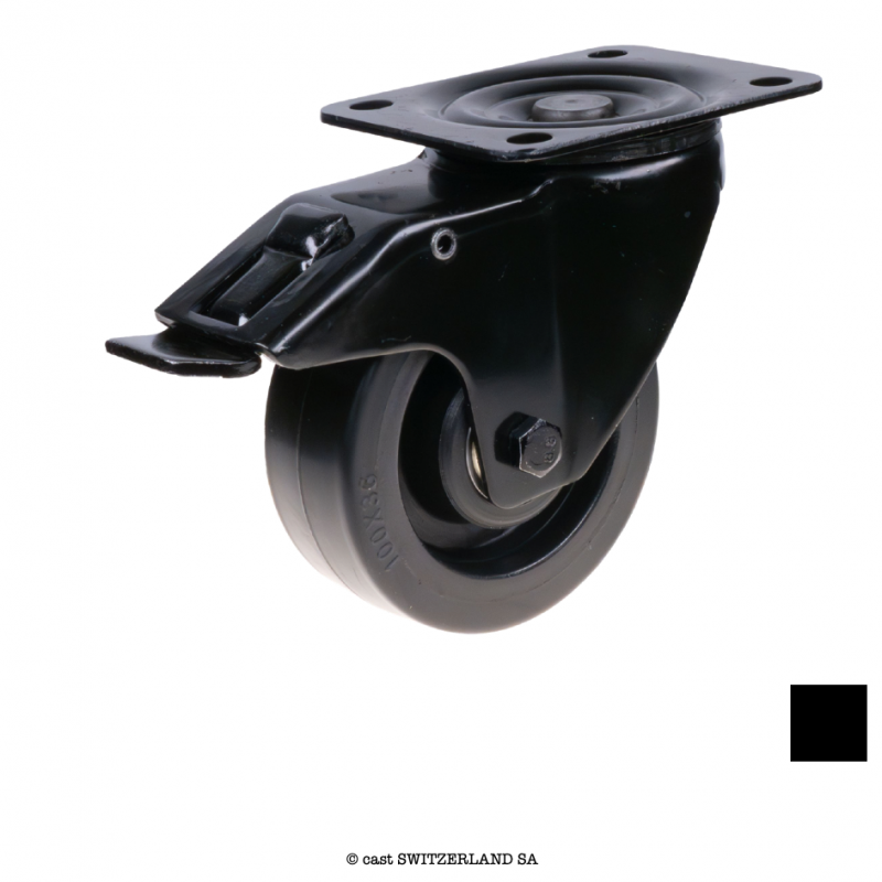 BLACKWHEEL Lenkrolle gebremst 4803-F, 100-35, BH 125, 150kg | schwarz