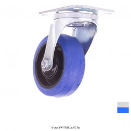 BlueWheel-Set ROULEAU PIVOTANTE non freinées 100-35, 160kg | argent bleu
