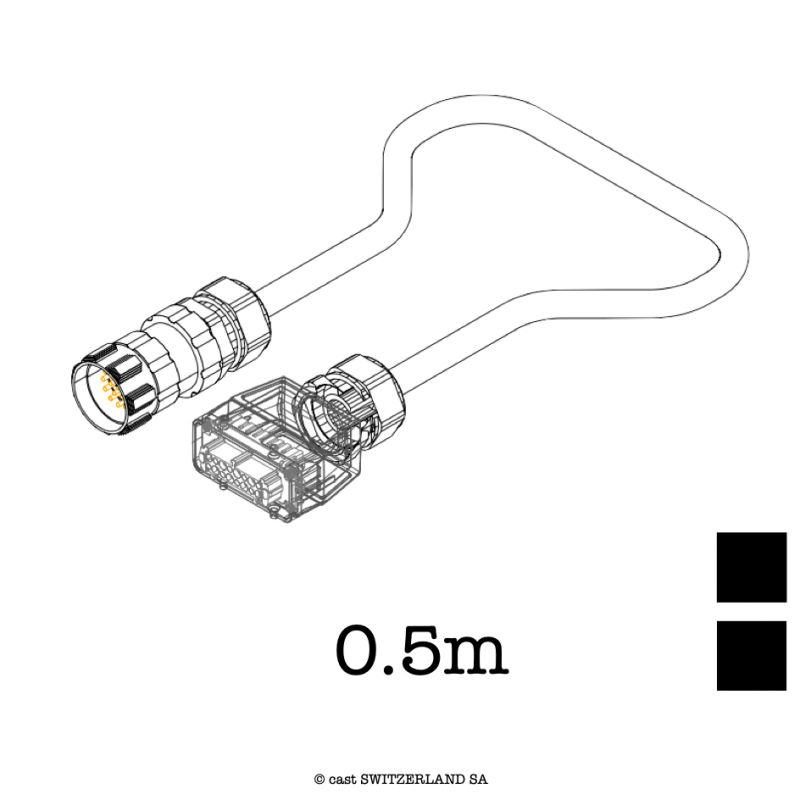 ADAPTATEUR MULTILOCK MALE » 16PIN FEMALE 18G2.5, 0.5m | noir